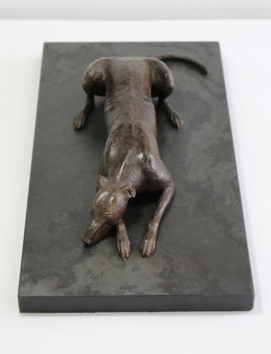 Two greyhounds bronze sculptures