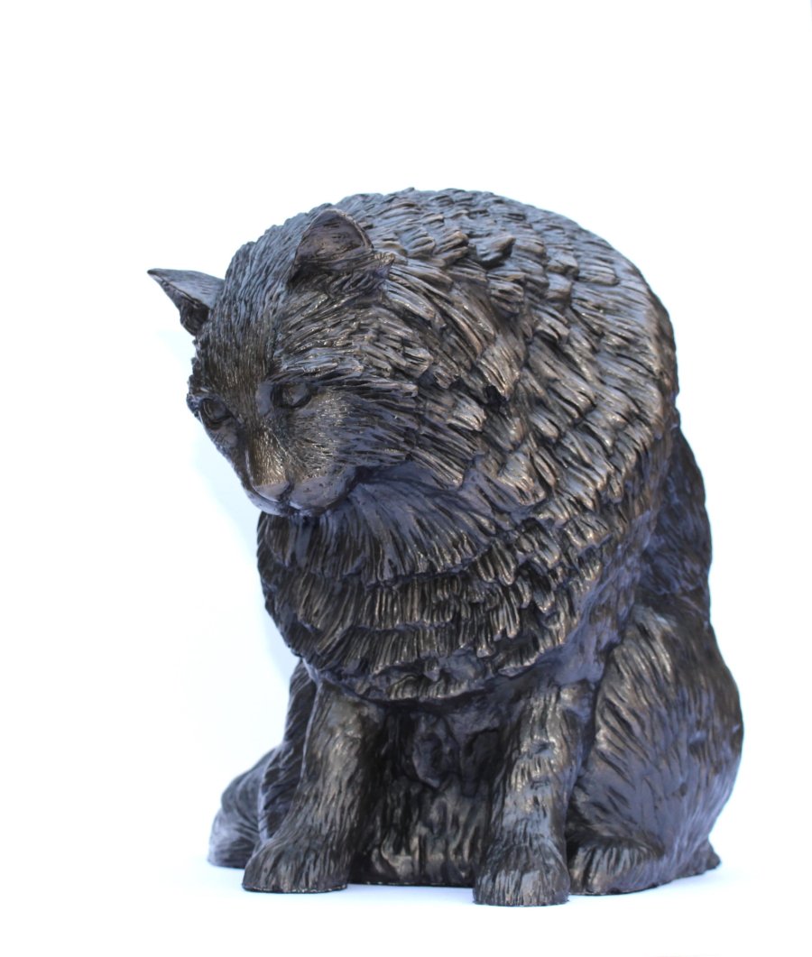 Bronze sculpture of a cat