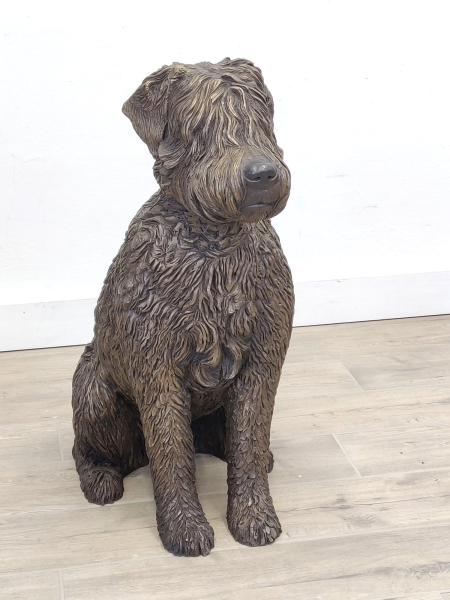 Soft-coated Wheaten Terrier bronze statue