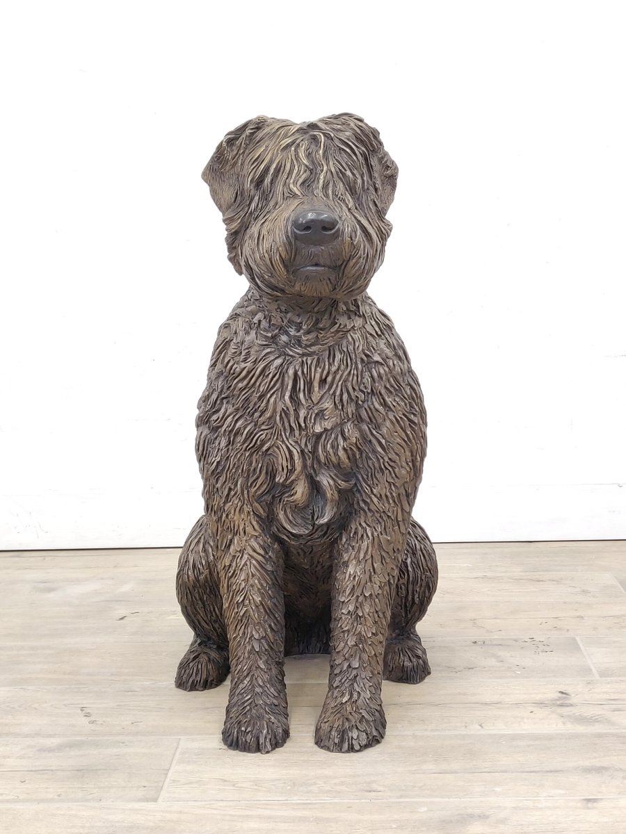 Soft-coated Wheaten Terrier bronze statue