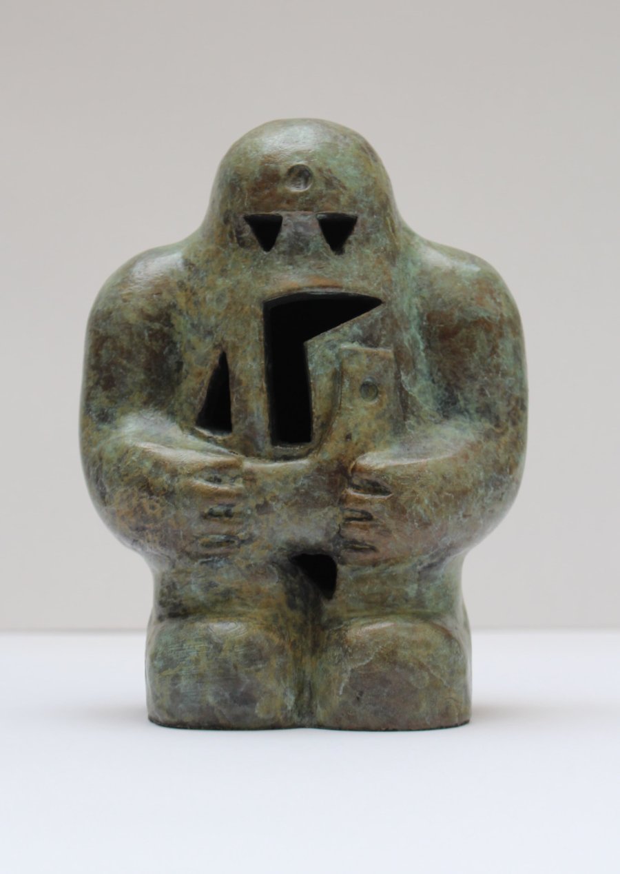 Bronze golem figure