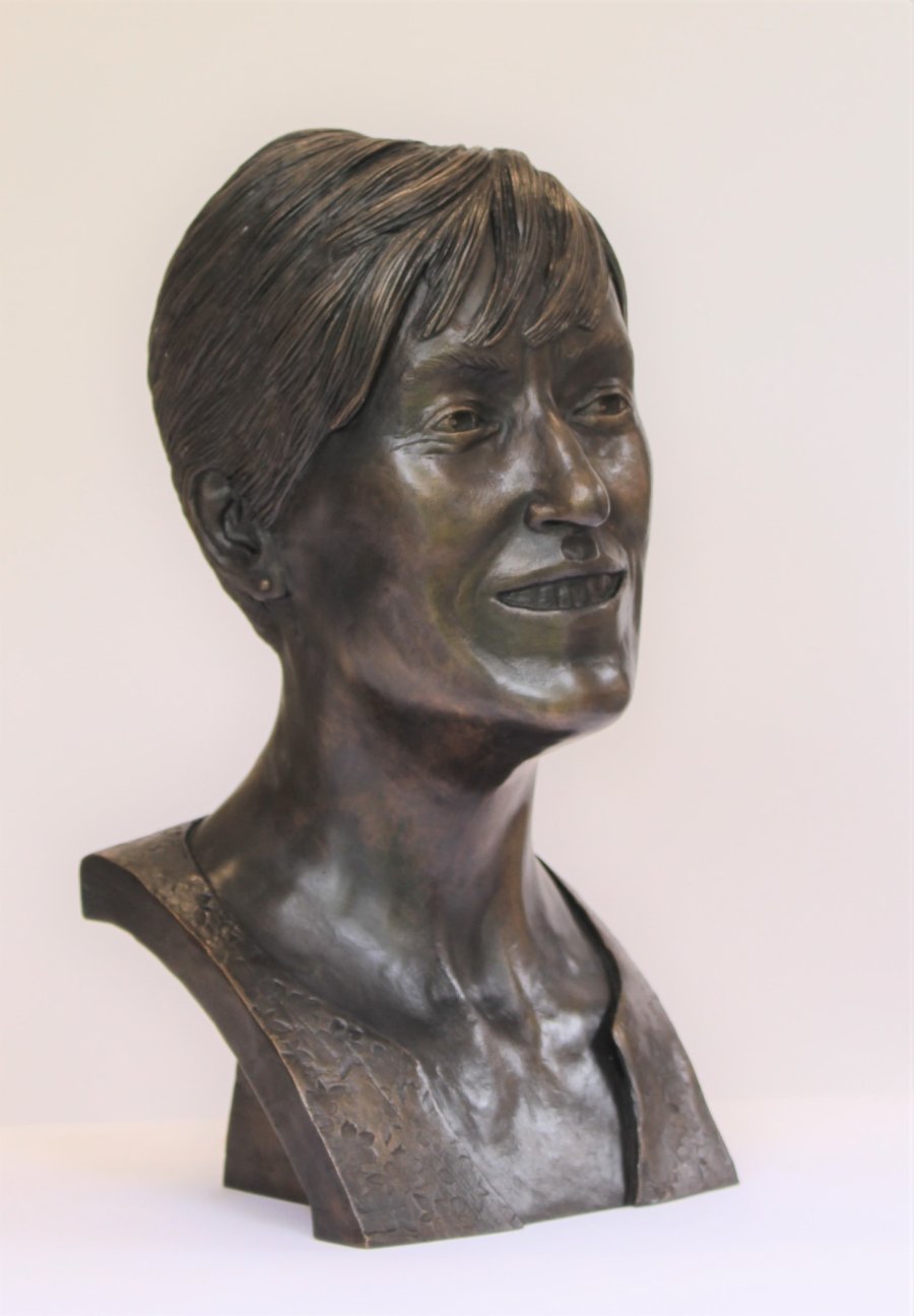 Portrait Head of a Lady bronze portrait bust