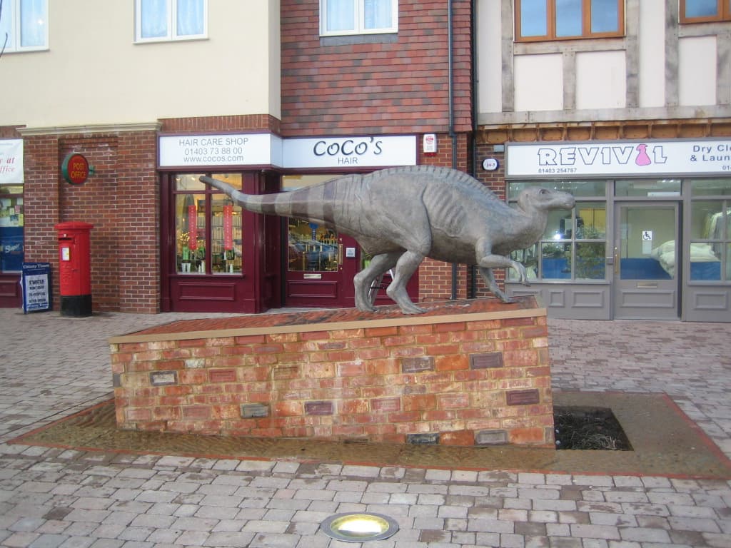 Iguanodon bronze sculpture in Southwater